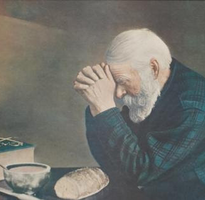 Man Praying Lithograph
